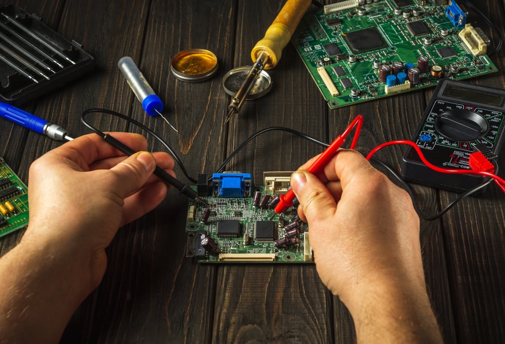 Electronics equipment repair service. Repair of electronic board